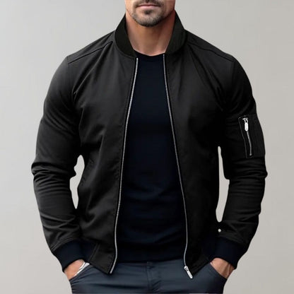 Bomber Jacket - Polyester Blend Zip Front And Easy Layering