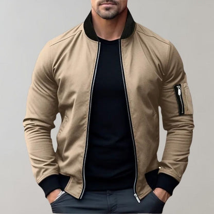 Bomber Jacket - Polyester Blend Zip Front And Easy Layering