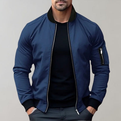 Bomber Jacket - Polyester Blend Zip Front And Easy Layering