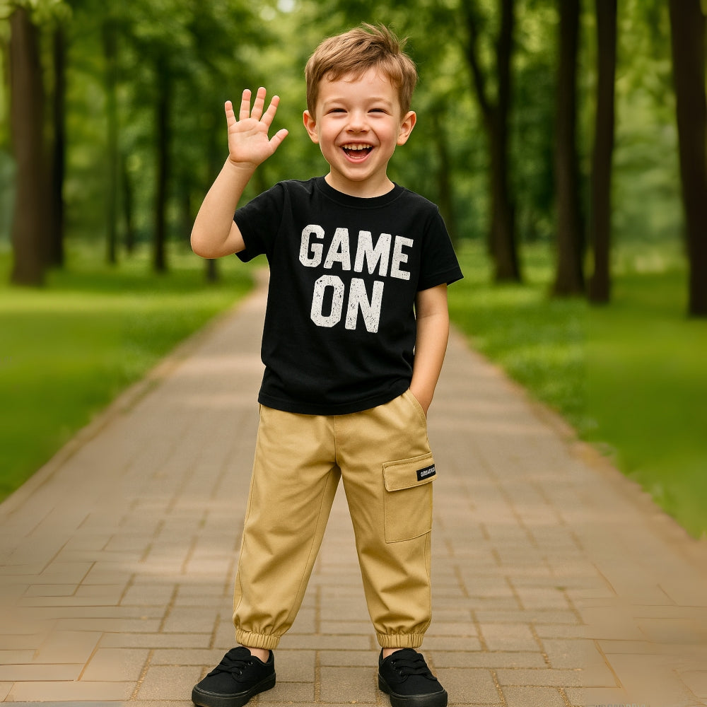 Boys Cotton Cargo Jogger Pants