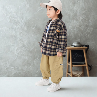 Boys Cotton Cargo Jogger Pants