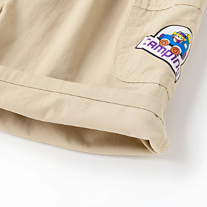 Boys Cargo Shorts with Fun Patch Details