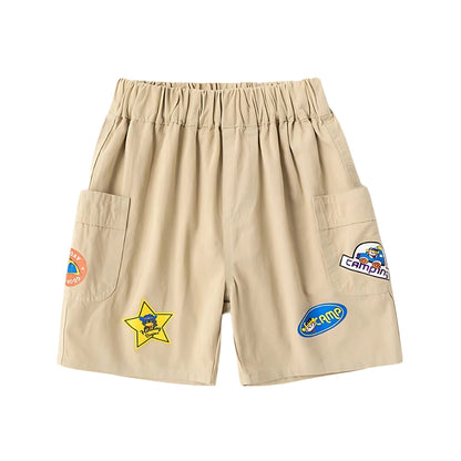 Boys Cargo Shorts with Fun Patch Details