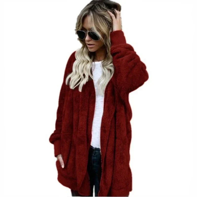 Cardigan Jacket- Double Fleece Polyester Blend & Warm Layer