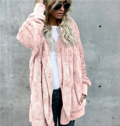 Cardigan Jacket- Double Fleece Polyester Blend & Warm Layer