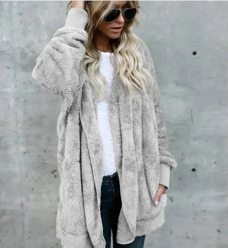 Cardigan Jacket- Double Fleece Polyester Blend & Warm Layer