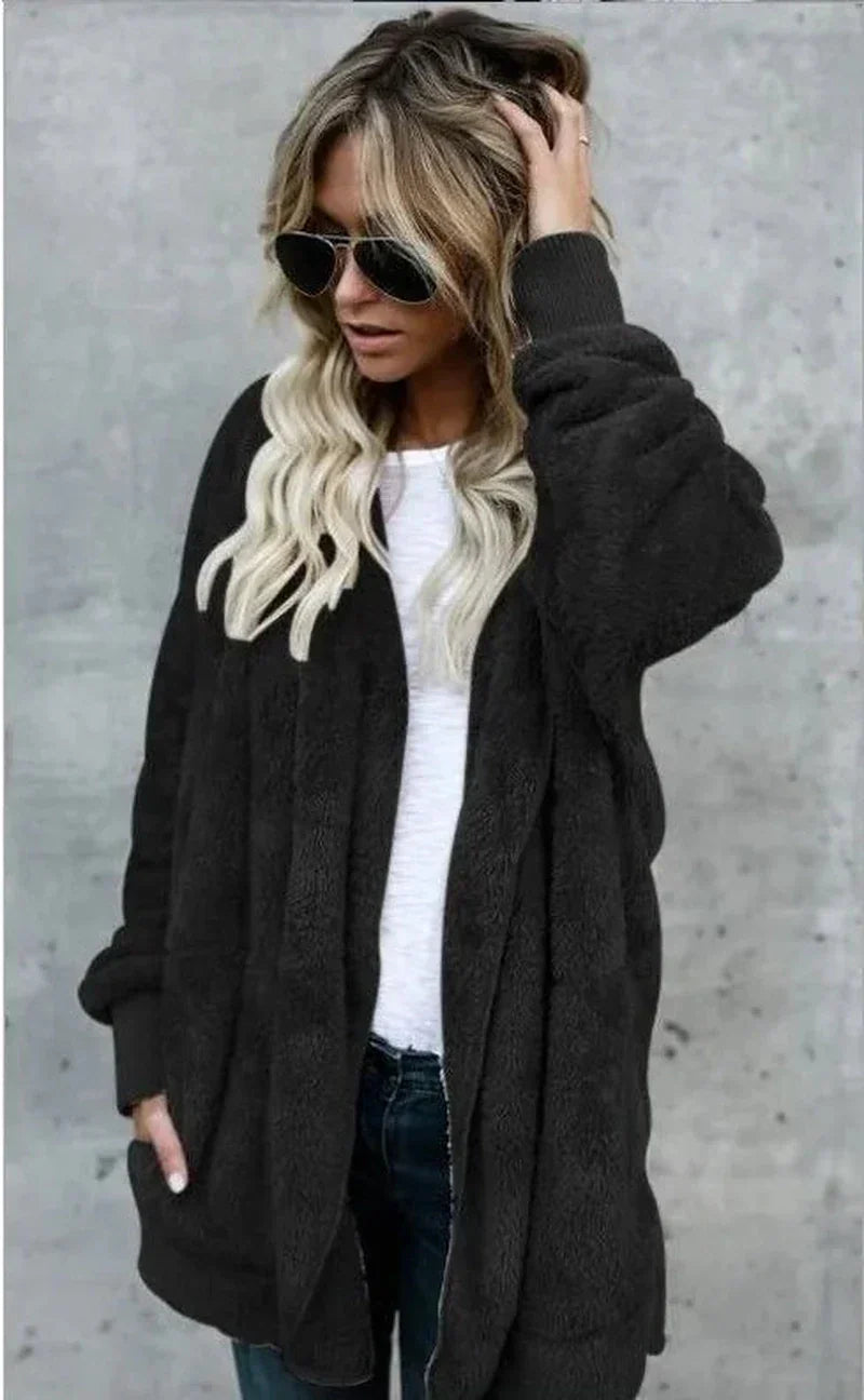Cardigan Jacket- Double Fleece Polyester Blend & Warm Layer