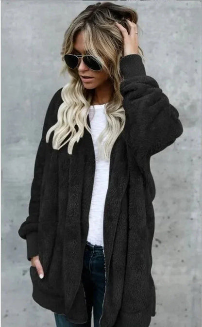 Cardigan Jacket- Double Fleece Polyester Blend & Warm Layer