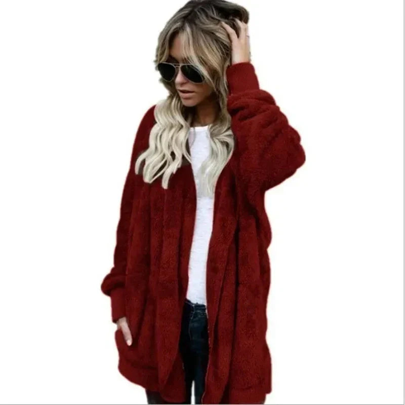 Cardigan Jacket- Double Fleece Polyester Blend & Warm Layer