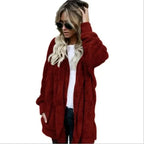 Cardigan Jacket- Double Fleece Polyester Blend & Warm Layer