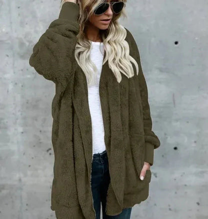 Cardigan Jacket- Double Fleece Polyester Blend & Warm Layer