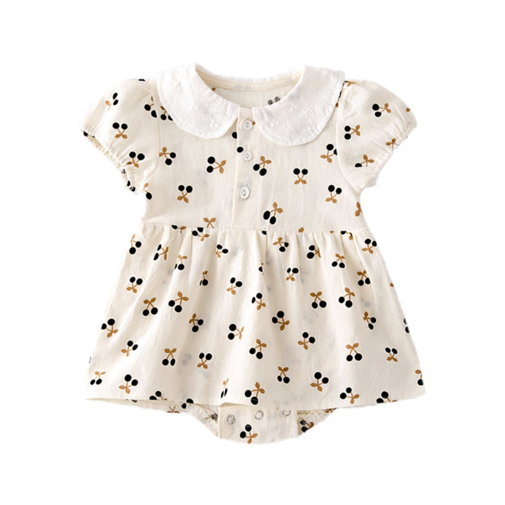 Cherry Print Girl Romper Dress