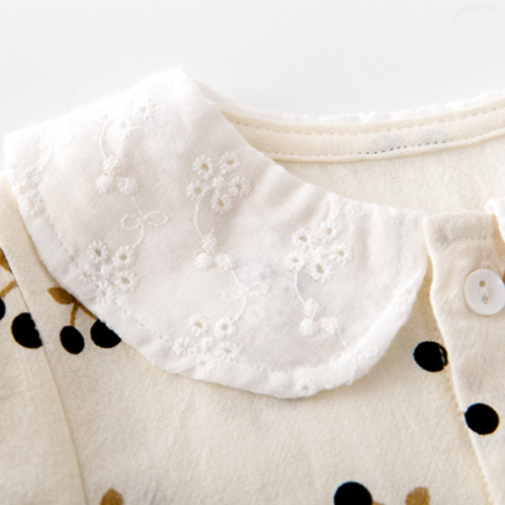 Robe barboteuse à imprimé cerises pour fille