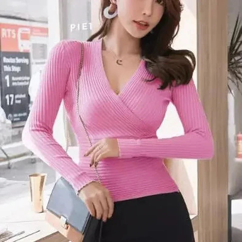 Pull en mélange de coton - Col V profond et superposition facile