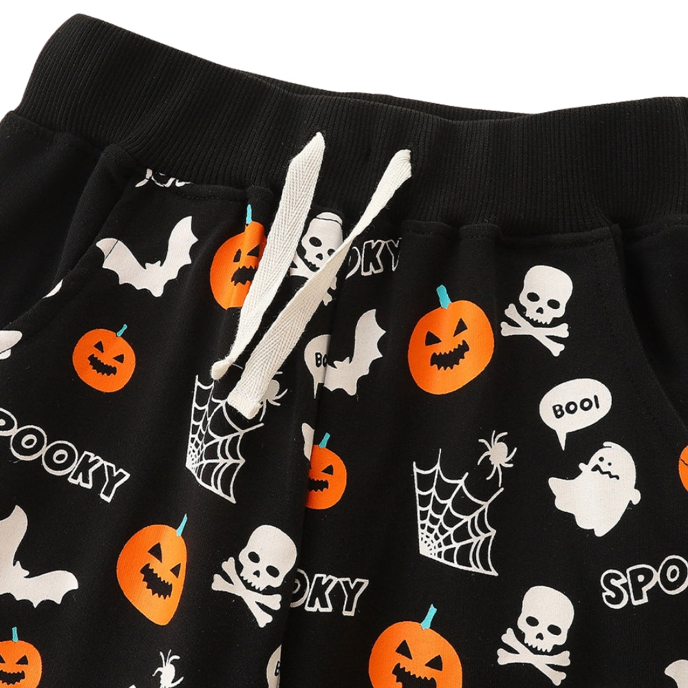 Ensemble pyjama enfant douillet citrouille et chauve-souris pour Halloween