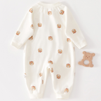 Barboteuse bébé en coton imprimé animal avec fermeture à pression