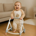 Barboteuse bébé en coton imprimé animal avec fermeture à pression