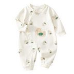 Barboteuse bébé en coton imprimé animal avec fermeture à pression