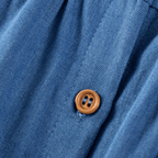 Robe en jean brodée mignonne pour fille avec manches à volants