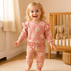 Ensemble sweat-shirt à imprimé marguerite pour filles