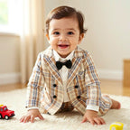 Dapper Plaid Blazer and Bow Tie Boys Set