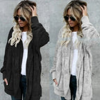 Faux Fur Coat - Thick Hooded Medium Length & Warm Lining