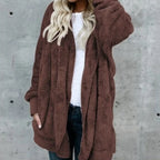 Faux Fur Coat - Thick Hooded Medium Length & Warm Lining