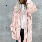Faux Fur Coat - Thick Hooded Medium Length & Warm Lining
