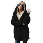 Faux Fur Coat - Thick Hooded Medium Length & Warm Lining