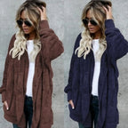 Faux Fur Coat - Thick Hooded Medium Length & Warm Lining