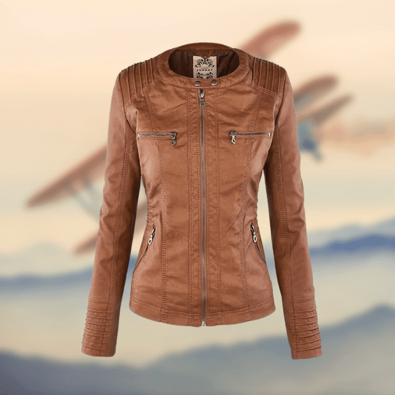 Faux Leather Jacket - Hooded Shape & Defines The Waist
