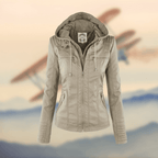 Faux Leather Jacket - Hooded Shape & Defines The Waist