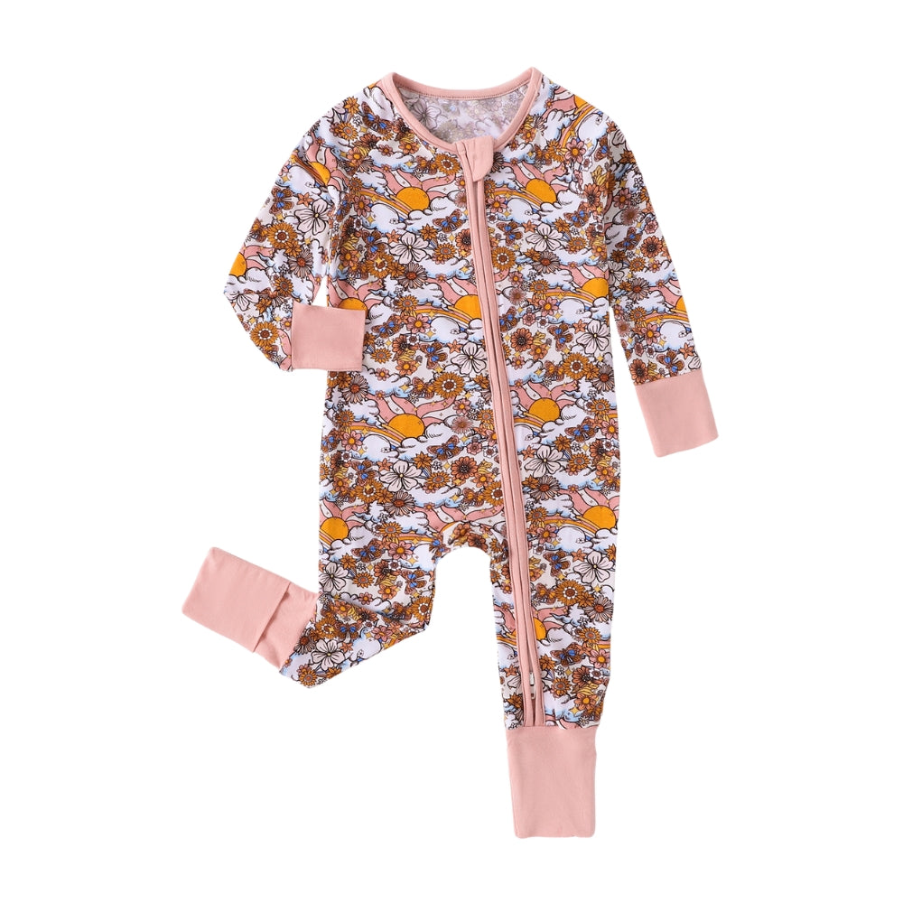 Pretty Floral Baby Sleep Romper