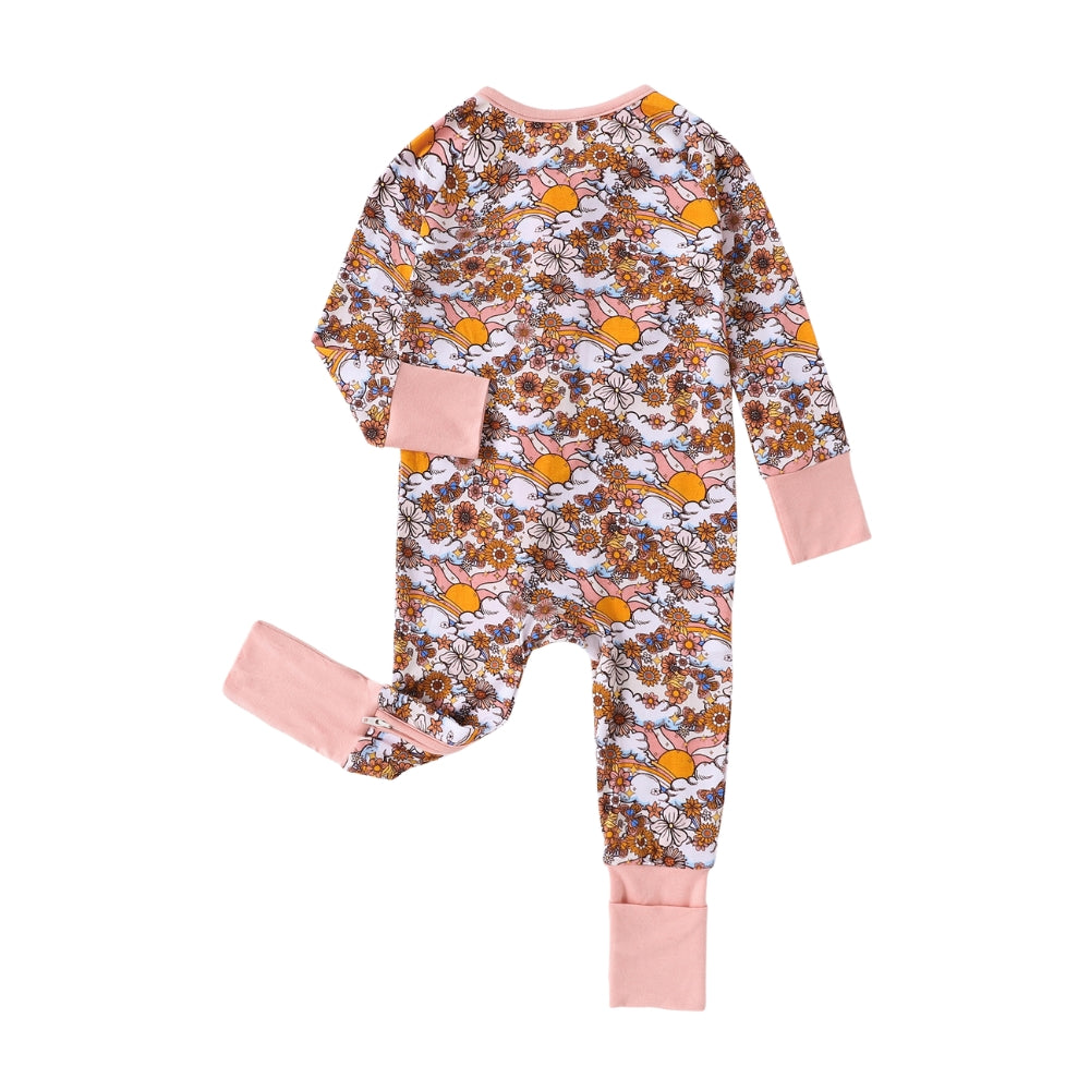 Pretty Floral Baby Sleep Romper