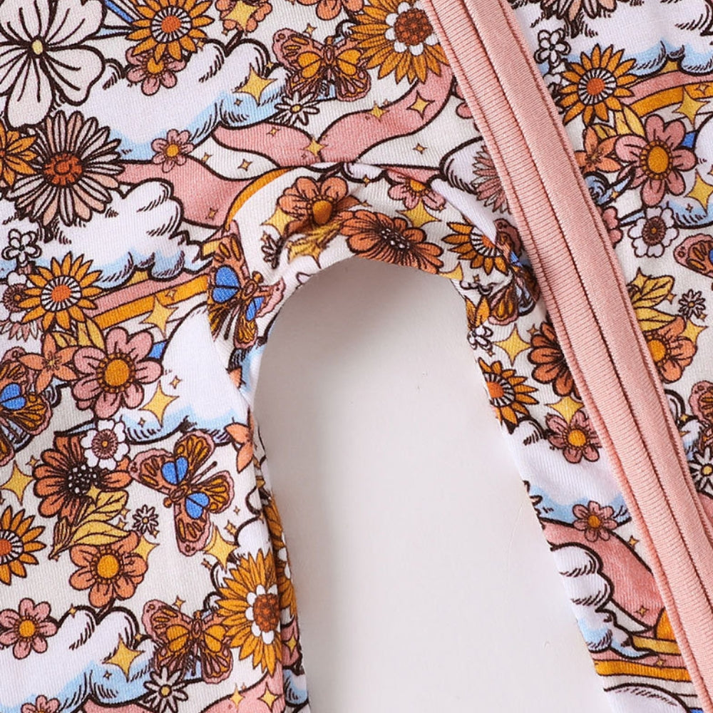 Pretty Floral Baby Sleep Romper