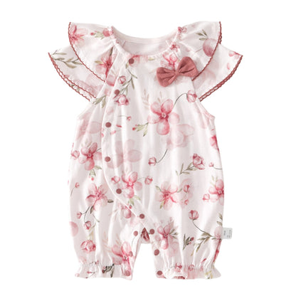 Precious Floral Bow Baby Romper