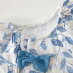 barboteuse bébé à nœud floral précieux