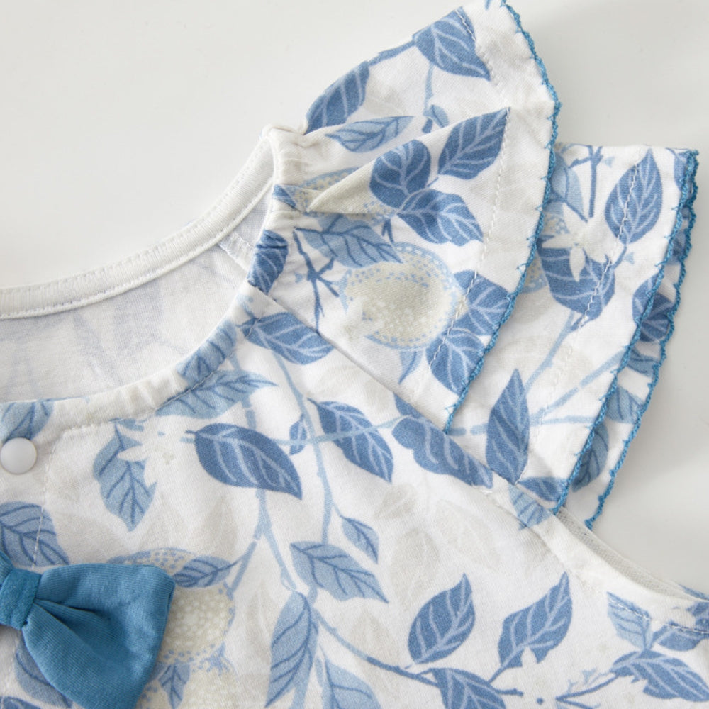 barboteuse bébé à nœud floral précieux