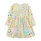 Girls Garden Treasure Long Sleeve Dress With Bunny Love