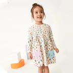 Girls Garden Treasure Long Sleeve Dress With Bunny Love