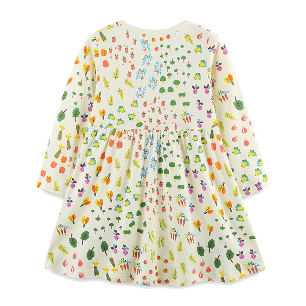 Girls Garden Treasure Long Sleeve Dress With Bunny Love