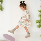 Girls Garden Treasure Long Sleeve Dress With Bunny Love