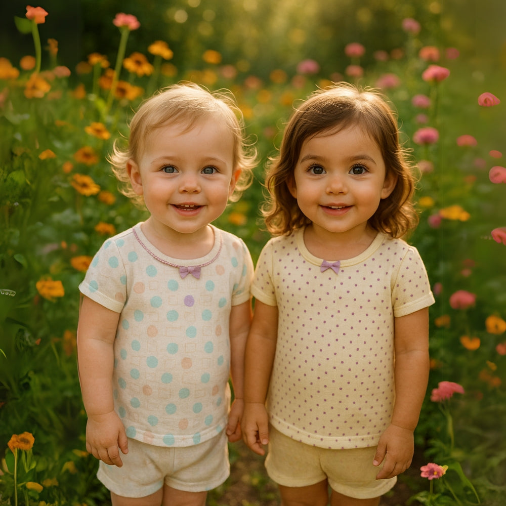 Girls Adorable Printed T-Shirt Set