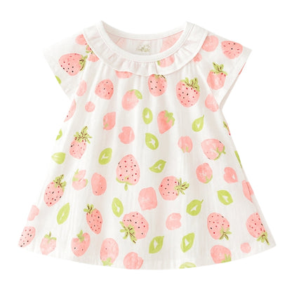 Girls Cap Sleeves Summer Dress