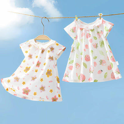 Girls Cap Sleeves Summer Dress