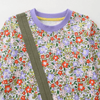 Girls Pumpkin Bag Floral Long Sleeve Dress