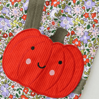 Girls Pumpkin Bag Floral Long Sleeve Dress