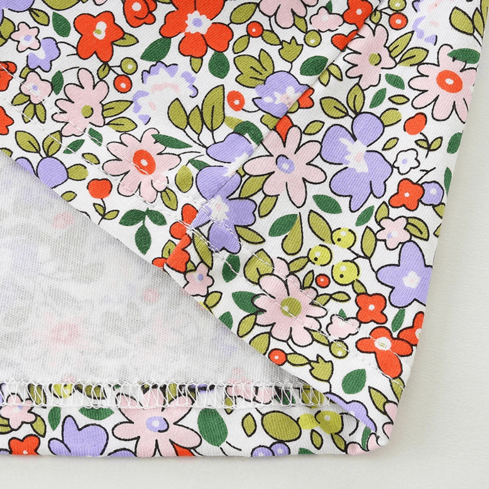 Girls Pumpkin Bag Floral Long Sleeve Dress