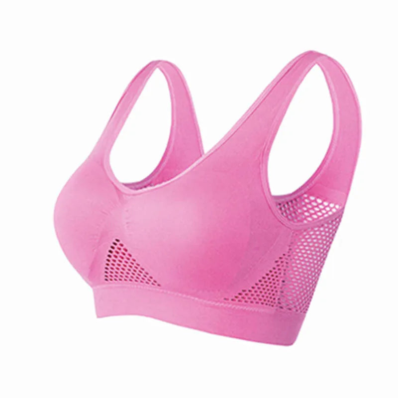 Soutien-gorge de sport ajouré pour femme M-6XL, idéal pour le fitness, le yoga, la course à pied et la salle de gym. Rembourré, push-up, sans coutures. Débardeur athlétique. 