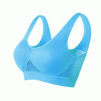 Soutien-gorge de sport ajouré pour femme M-6XL, idéal pour le fitness, le yoga, la course à pied et la salle de gym. Rembourré, push-up, sans coutures. Débardeur athlétique. 
